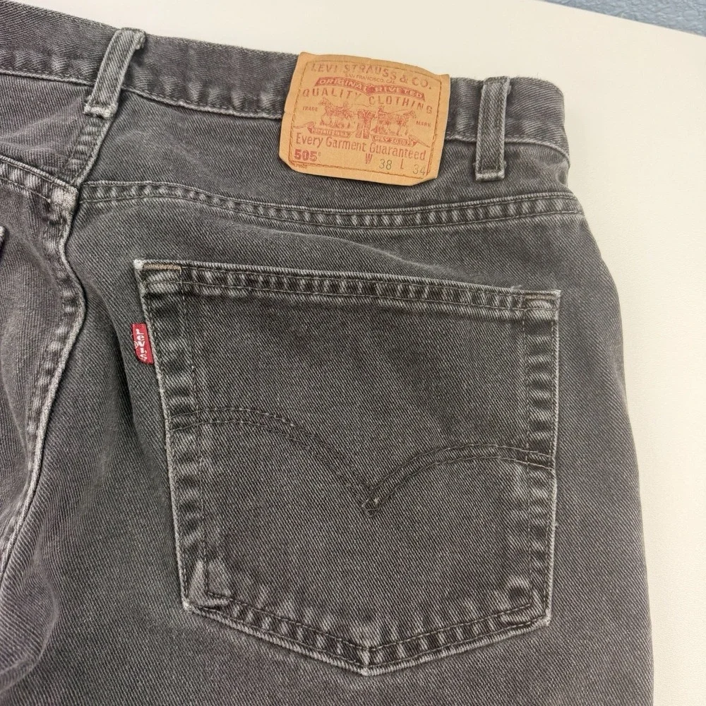 Vintage Levis 505 Jeans Mens 36x34 Black Denim Regular Fit Straight Leg Canada